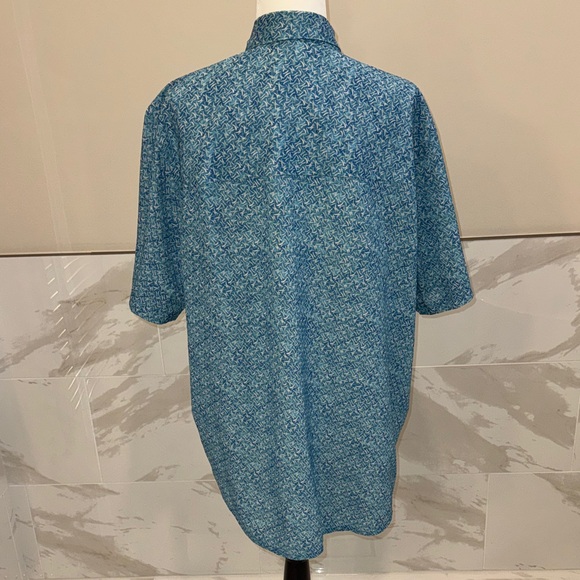 Tommy Bahama Teal Patterned Casual Shirt - Picture 5 of 8
